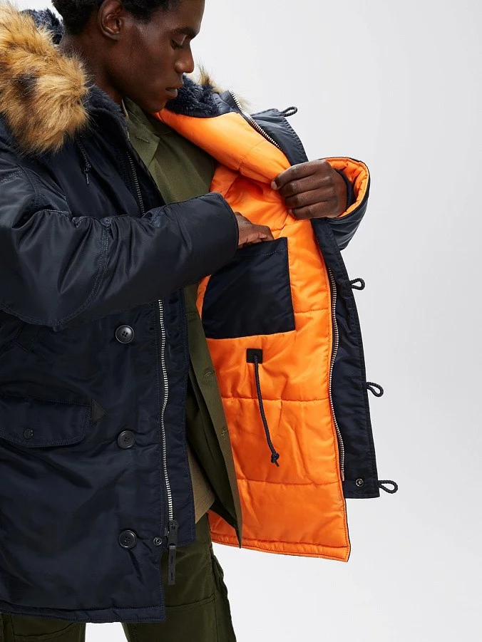 Мужская куртка парка Alpha Industries Slim Fit N-3B Parka Replica Blue / Orange