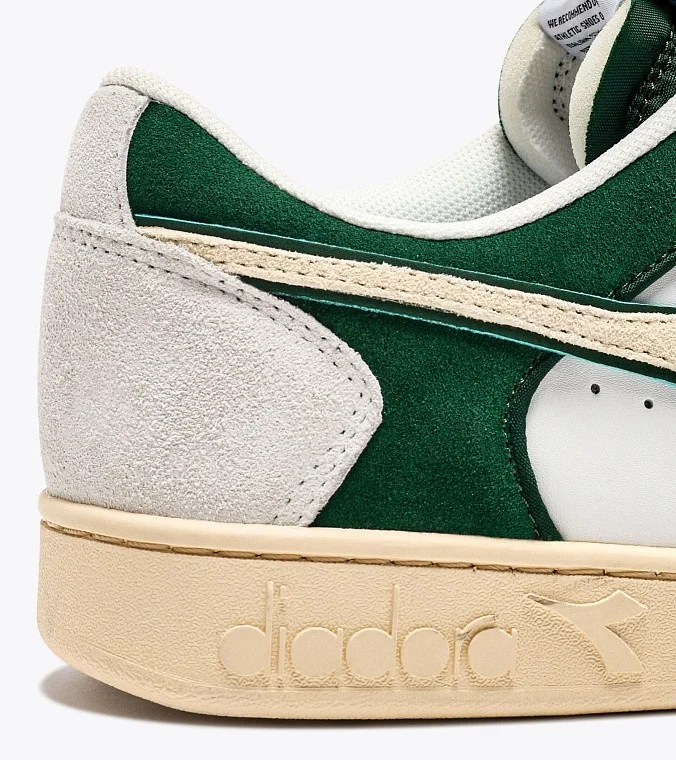 Кроссовки мужские Diadora Magic Basket Low Suede Leather White/Fogliage Green